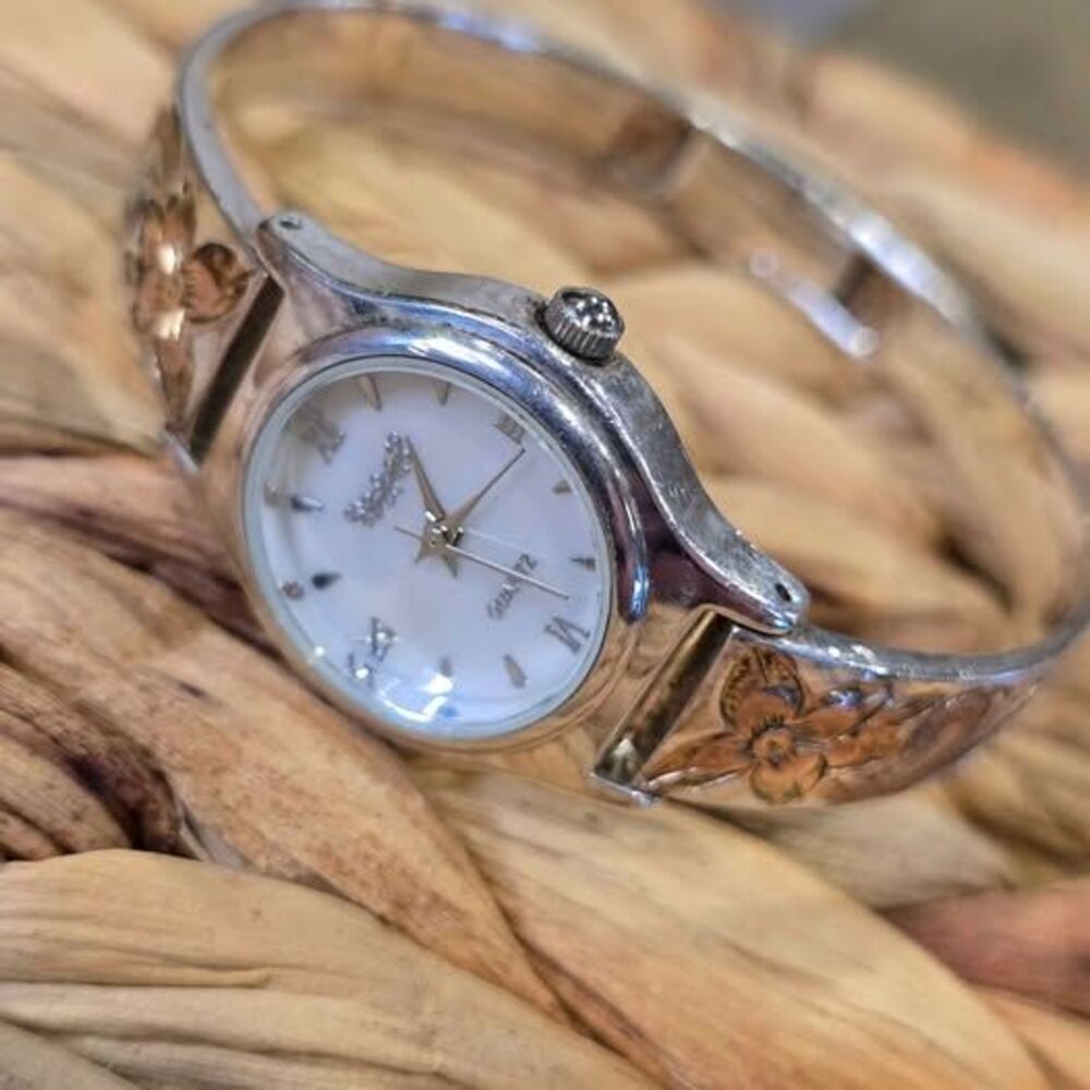 Hawaiian Gem Sterling Silver Bangle Watch